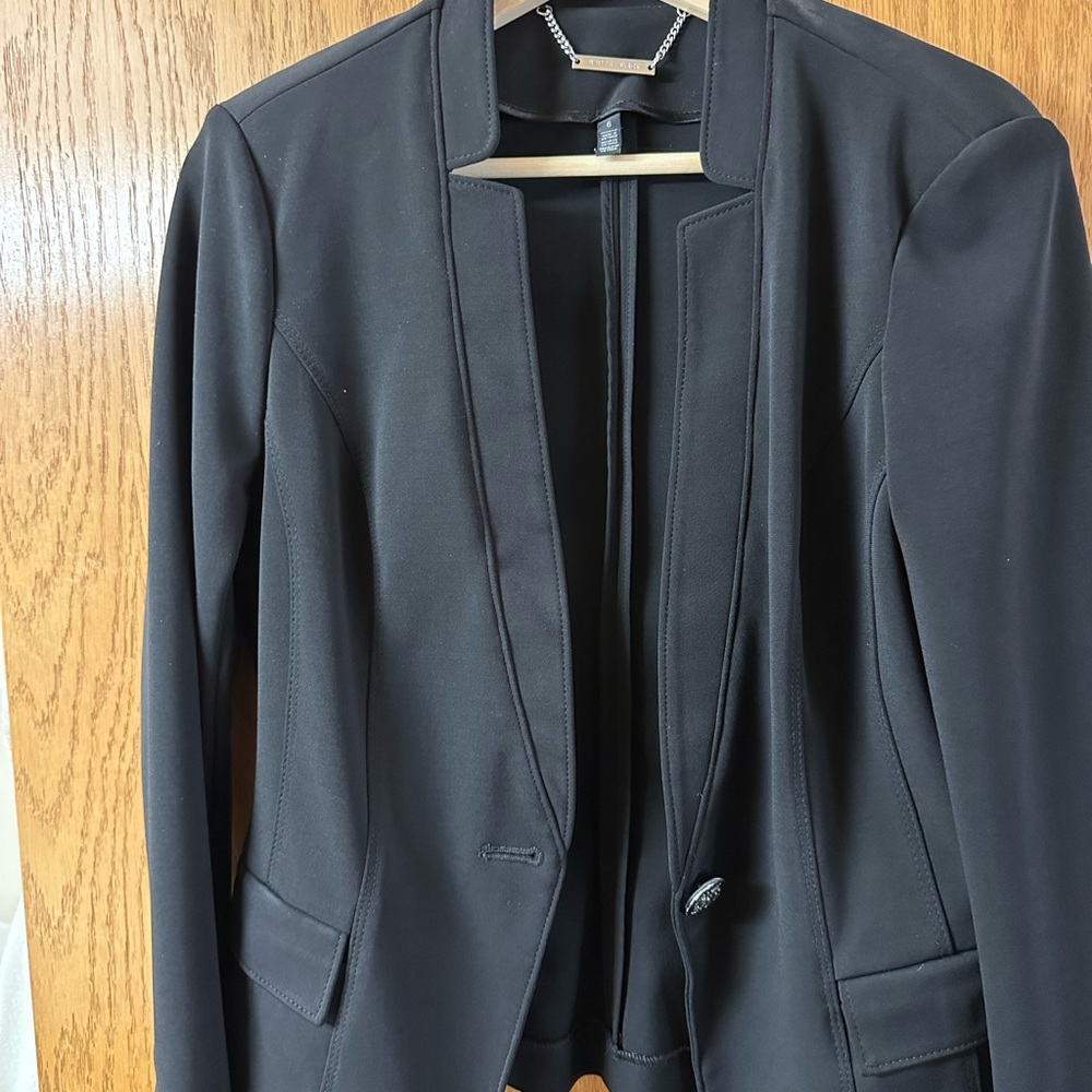 White House Black Market Black Blazer Modern Minimalist Tailored